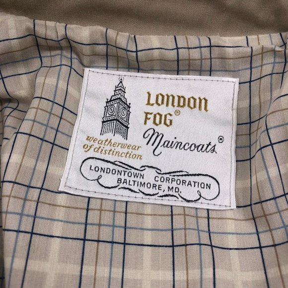 Vtg London Fog Khaki Trench Coat  |  Mens 18 Reg - Picture 6 of 10